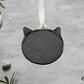 Black Cat with Bright Yellow Green Eyes Ornament Suncatcher