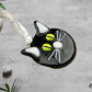 Black Cat with Bright Yellow Green Eyes Ornament Suncatcher