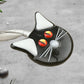 Black Cat Red Yellow Eyes Ornament Suncatcher