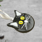 Black Cat Bright Yellow Eyes Ornament Suncatcher