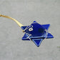 Fused Glass Wire Wrapped Star of David Cobolt Blue