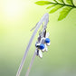 Fused Glass Flower Earrings in Stunning Blue Silver Setting with Fish Hook Findings