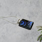 Dichroic Fused Glass Mandala Square Pendant with Etched Blue Design