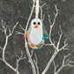 Fused Glass Penguin in Colorful Southwest Style in Turquoise White Orange