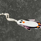 Fused Glass Penguin Colorful in Purple Pink White Ornament