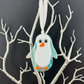 Fused Glass Penguin in Beautiful Southwest Style in Turquoise White Orange