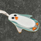 Fused Glass Penguin in Beautiful Southwest Style in Turquoise White Orange