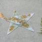 Fused Glass Soft Green Amber Gold Wire Wrapped Star with Amber Ascents