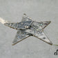 Fused Glass Gray Clear Iridescent Silver Wire Wrapped Star