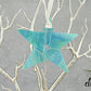 Fused Glass Soft Blue Iridescent Wrapped Star