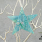 Fused Glass Soft Blue Iridescent Wrapped Star