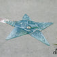 Fused Glass Soft Blue Iridescent Wrapped Star