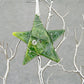 Fused Glass Light Green Dark Green Delicate Blue Accents Silver Wire Wrapped Star